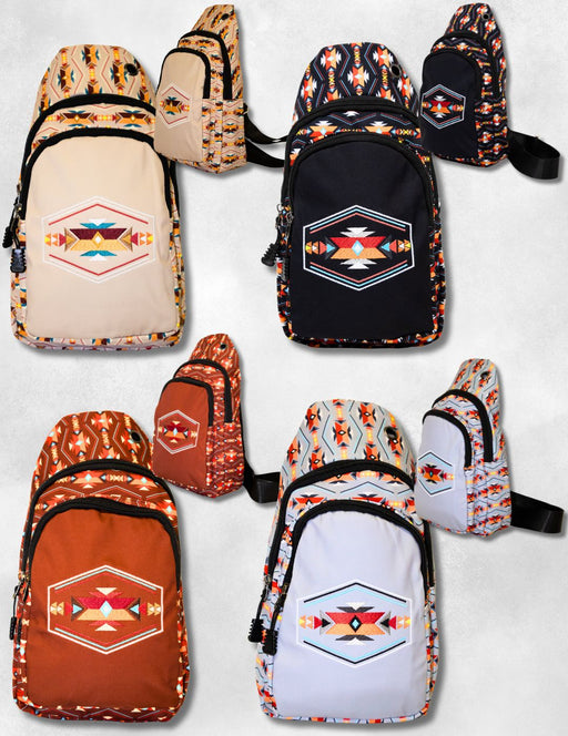 Pack Embroidered Sling Bags