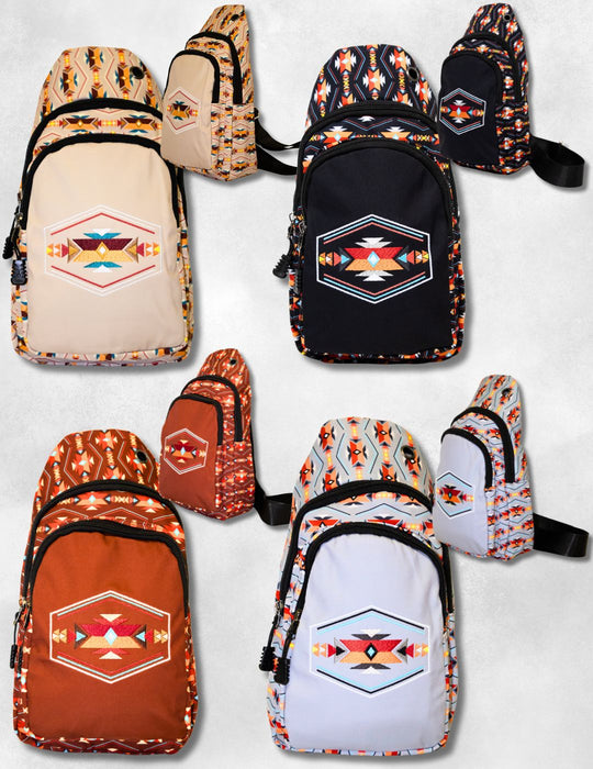 Pack Embroidered Sling Bags