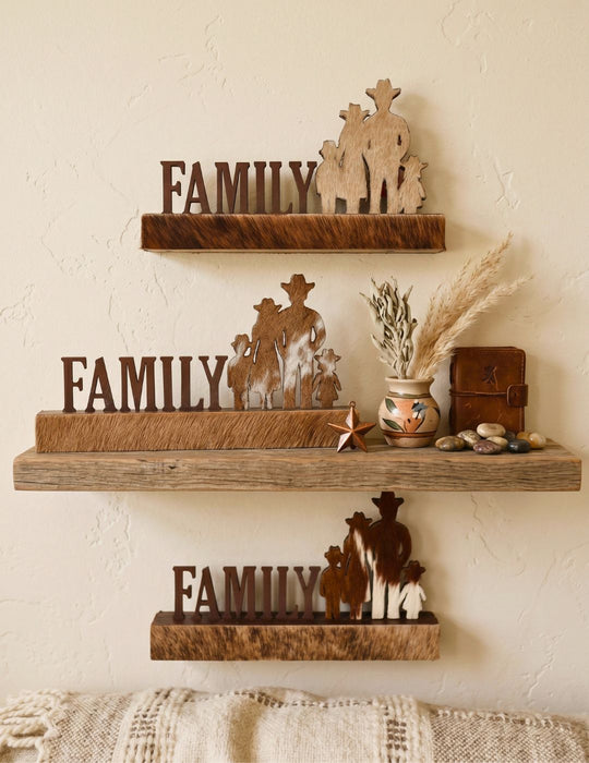 "FAMILY" Cowhide Ornament