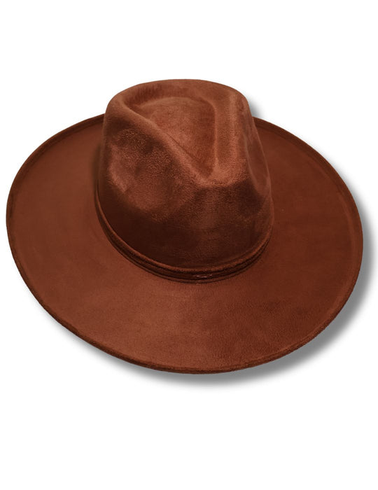 Fedora Hem Edge Cowboy Hat - Rust