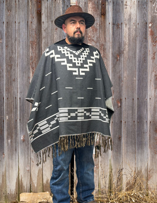 Western Style Cotton Poncho, Design3