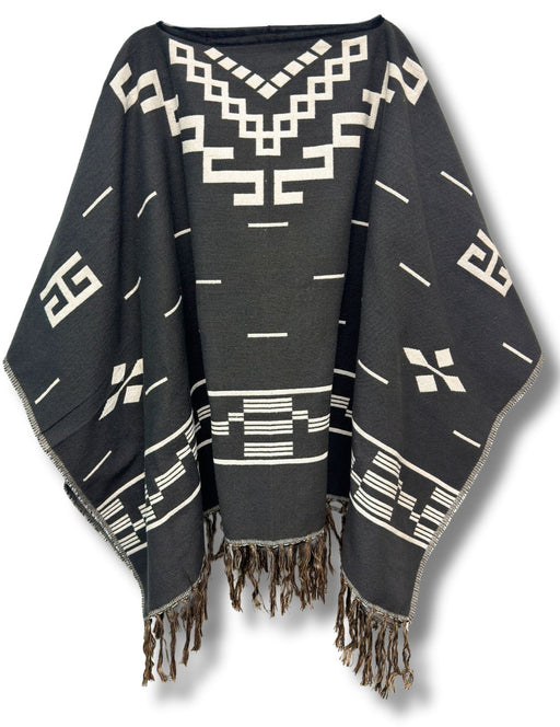 Western Style Cotton Poncho, Design3