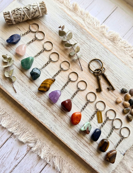 GEO STONE KEYCHAIN