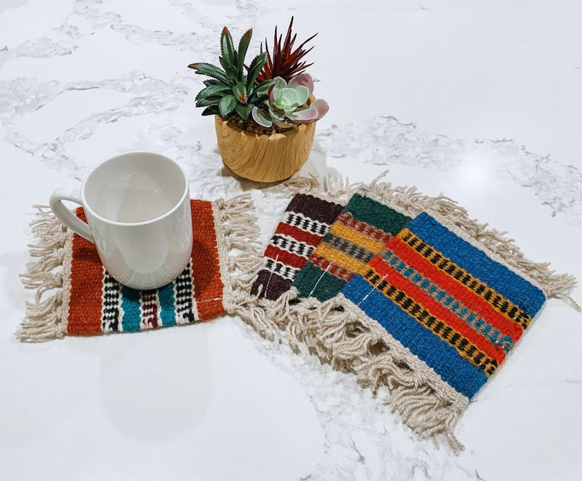 68 Piece Handwoven Wool Mats & Coaster Package!