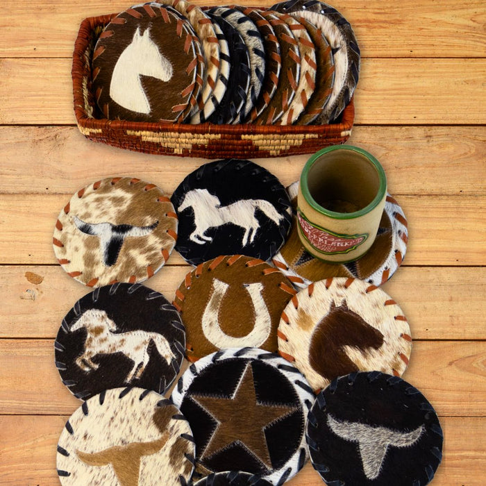 Cowhide coasters