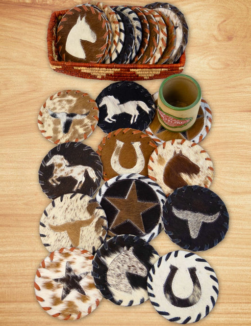 Cowhide coasters
