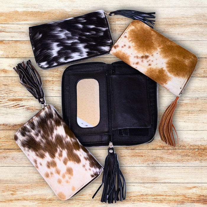 Cowhide Fringed Wallets