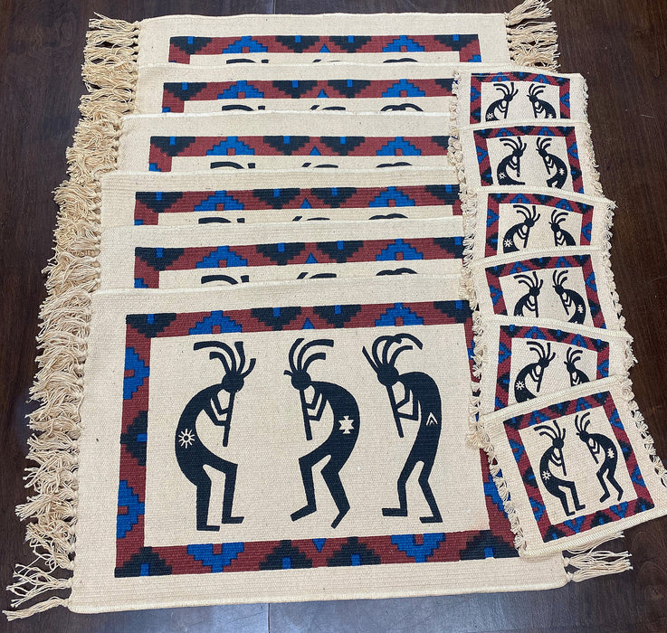6 PACK KOKOPELLI Place Mat and Coaster sets !  Only $18.30 Each!