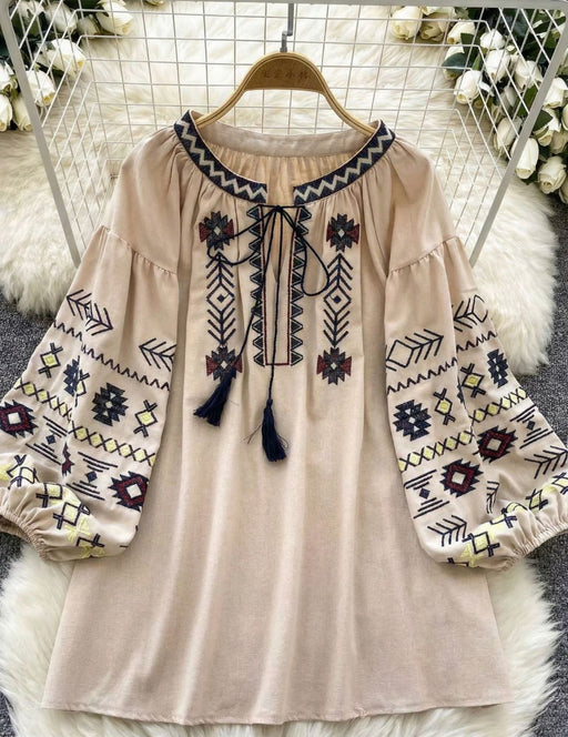 Linen Embroidered Tops 1B