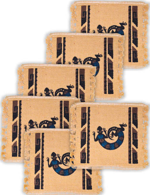 Cotton Stencil Coasters-Lizard Design