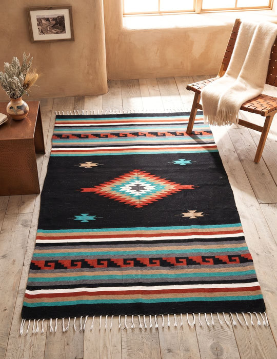 Mitla-Style Blanket - Black
