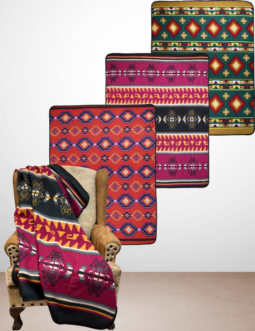 NEW!! 6 Pack Assorted Fleece Lodge Blankets!  Only $13.50 ea.