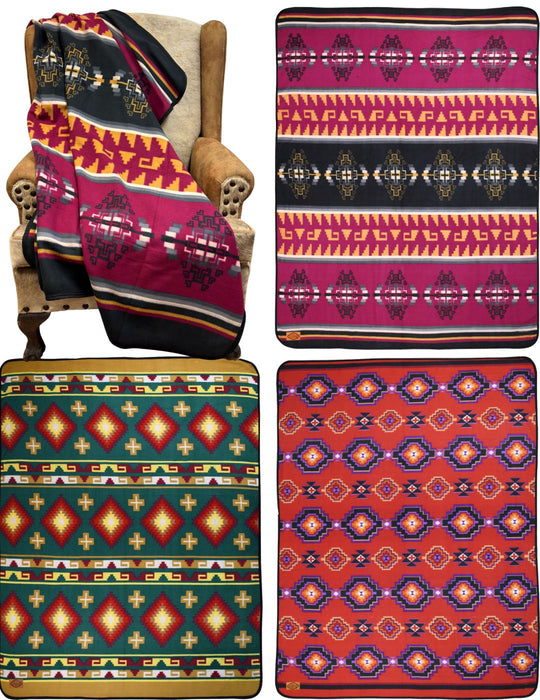 NEW!! 6 Pack Assorted Fleece Lodge Blankets!  Only $13.50 ea.