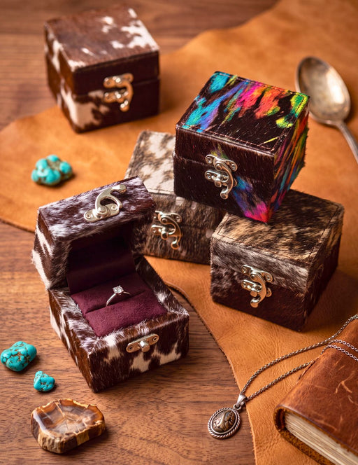 Cowhide Ring Box