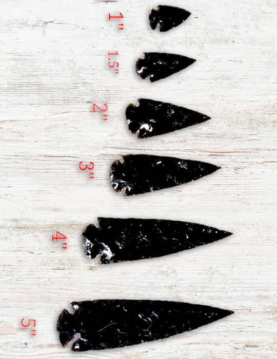 2" Obsidian Arrowheads - 50 Quantity