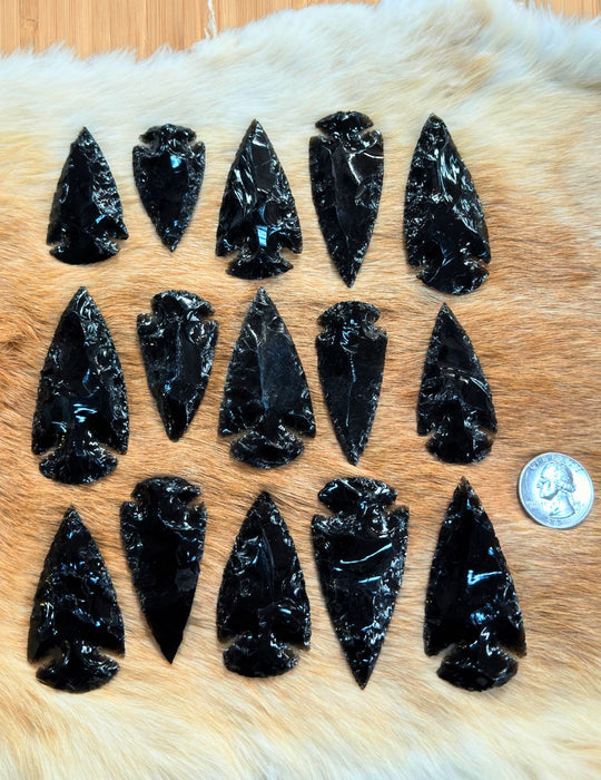 2" Obsidian Arrowheads - 200 Quantity