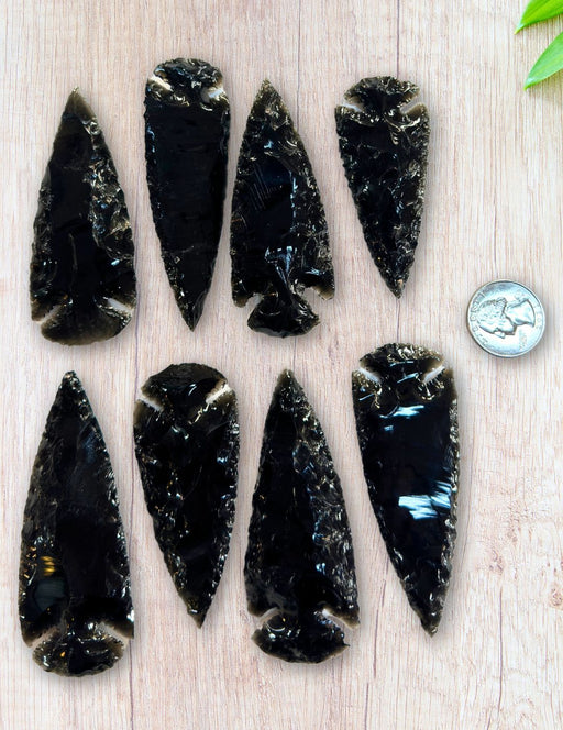 3" Obsidian Arrowheads - 100 Quantity