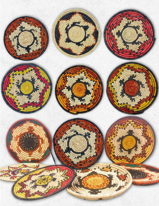 EXTRA THICK COIL BASKETS!  6 Beautiful Handcrafted Baskets, Turtle Designs  ! Only $6.75 ea!