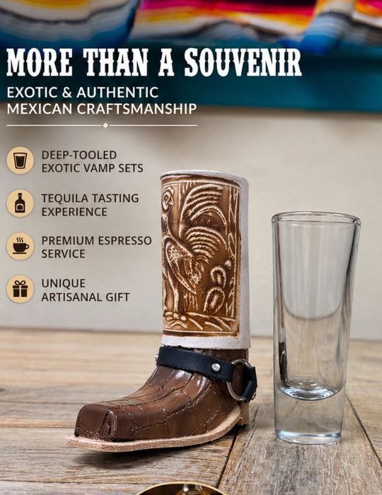Tooled Leather Boot Shot Glass