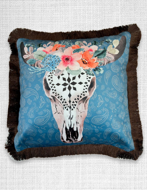 Velveteen Fringed Pillow Cover, Design #10