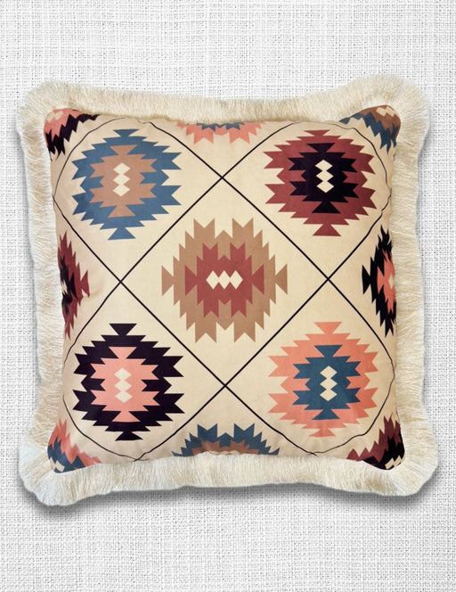 Velveteen Fringed Pillow Cover, Design #1