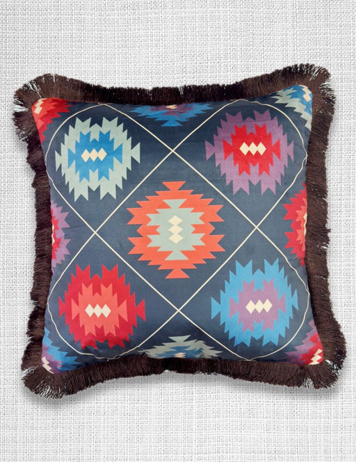 Velveteen Fringed Pillow Cover, Design #2