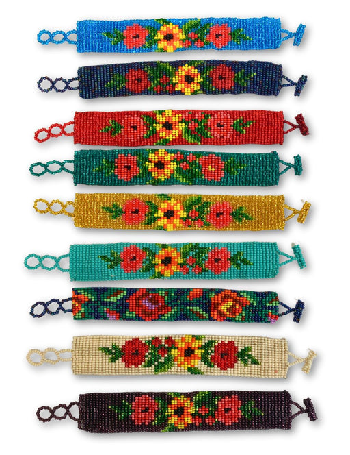 12 Pack Handcrafted Southwest Beaded Flower Bracelets! Only $4.25 ea!