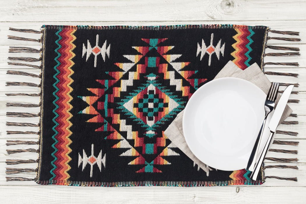 Cotton Accent Table Mats, Design #1 — El Paso Saddleblanket