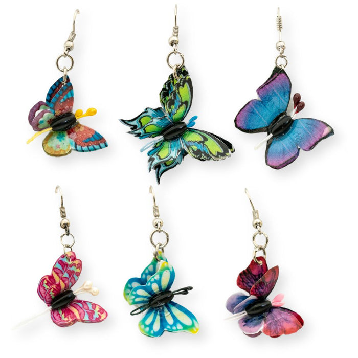 3-D Colorful Butterfly Earrings