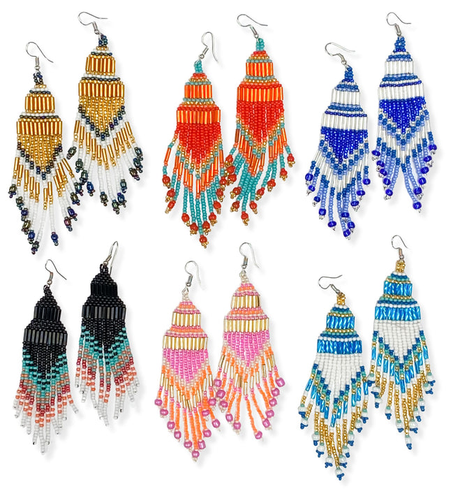 <font color="red">BACK IN STOCK!!</font> 12 Traditional Style Beaded Earrings! Only $4.50 each pair!