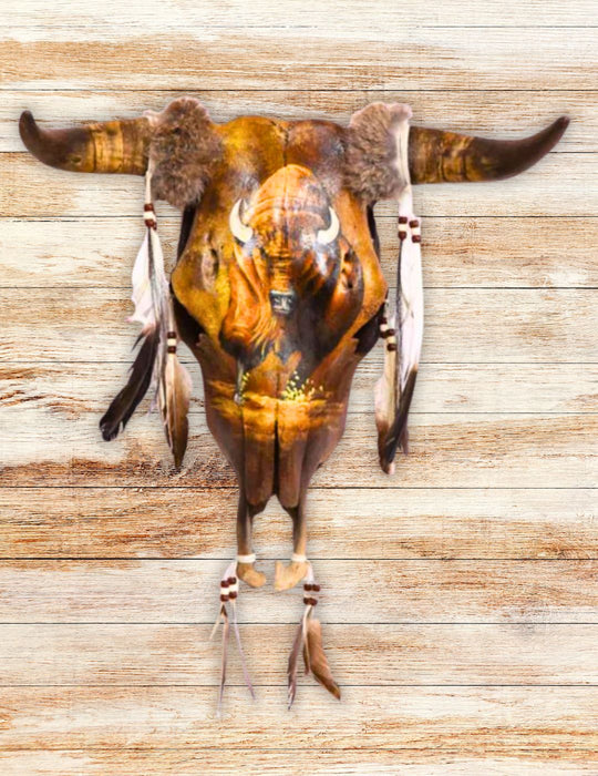 Hand Painted Buffalo Southwest Skull! Only $72 ea!