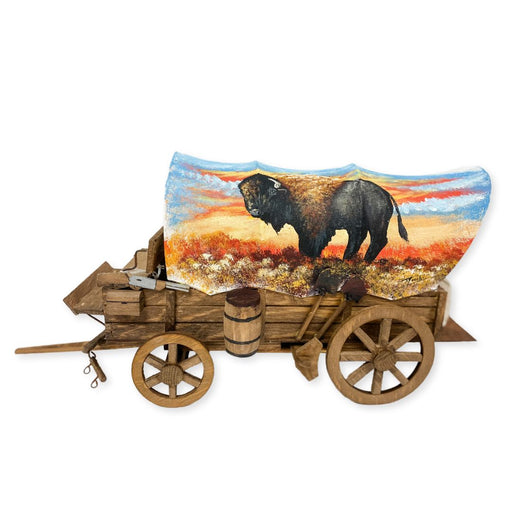<FONT COLOR="RED">NEW!</FONT> SouthWest Hand Painted Buffalo Covered Wagon.