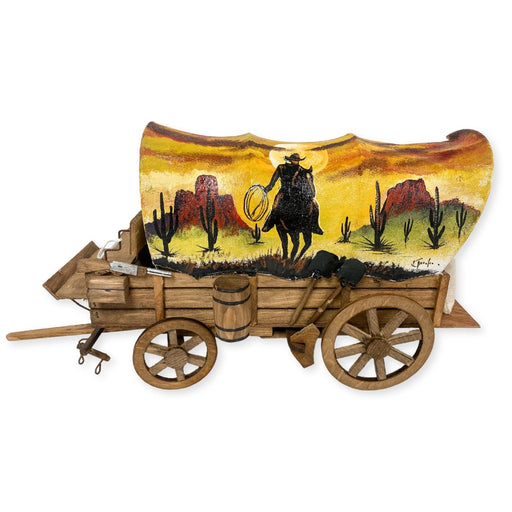<FONT COLOR="RED">NEW!</FONT> SouthWest Hand Painted  "Cowboy Sunset" Covered Wagon.