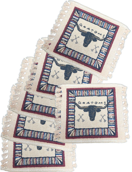 Cotton Stencil Coasters-Western Design