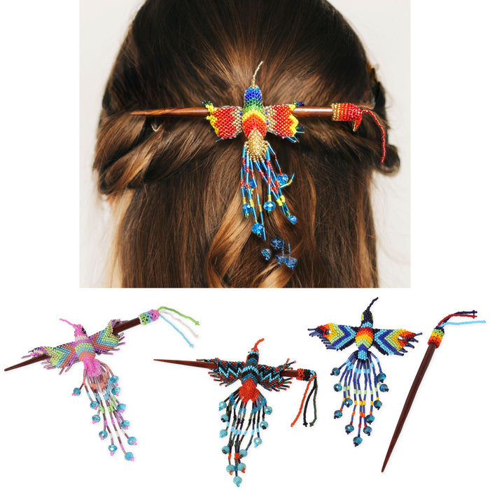 6 PACK Beaded Hummingbird Hair Barrettes! Only $10.50 ea!