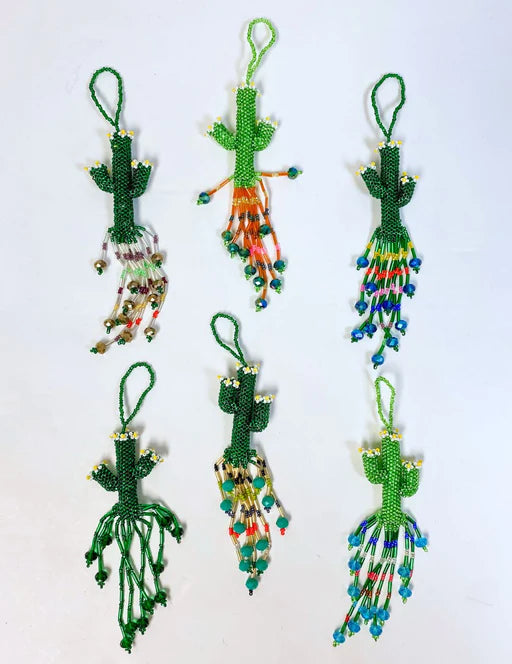 Beaded Cactus/Saguaro Ornaments