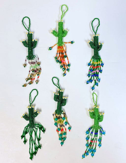 6 PACK Beaded Cactus/Saguaro Ornaments, ONLY $9.50 ea!