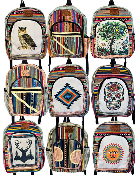 New ! 8 pack Medium Cotton Himalayan Backpacks, Only $7.50 ea.!