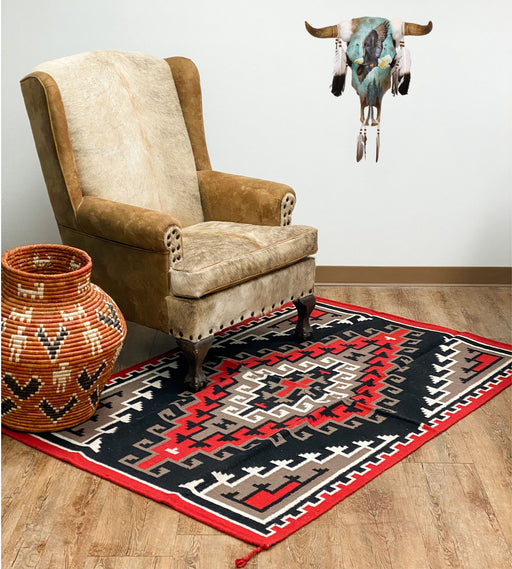 4' x 6' Handwoven Wool Trading Post Rug #785
