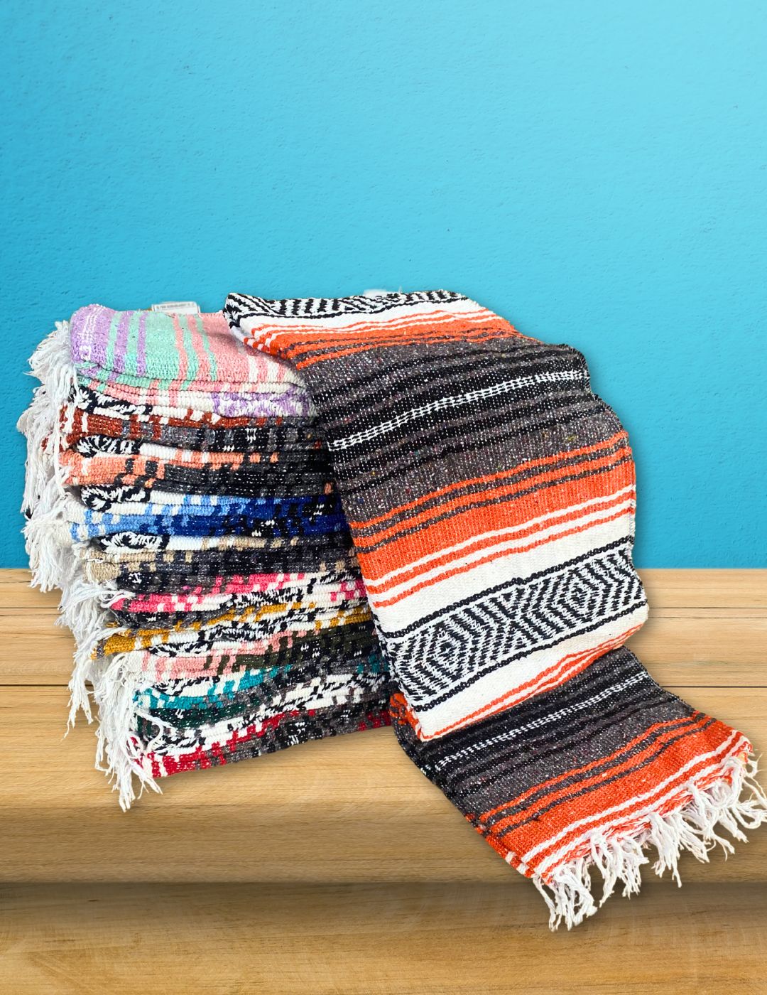 069082● SEVEN BY SEVEN MEXICAN BLANKET Amazon.com : 6 Pcs Mexican Blankets Bulk Yoga Authentic