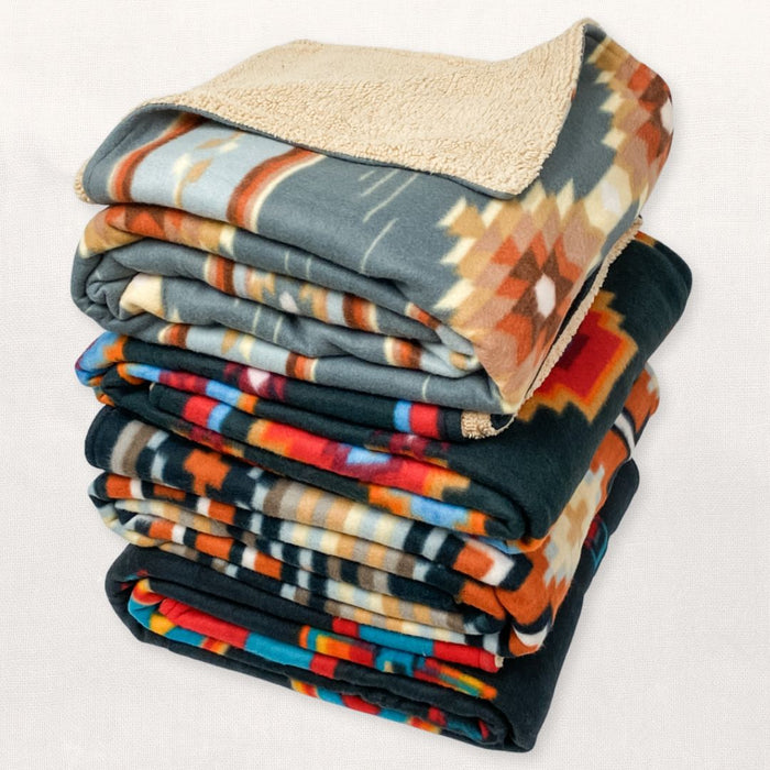 8 Pack Sherpa-Lined Lodge Blankets, Only  $20.00 ea!