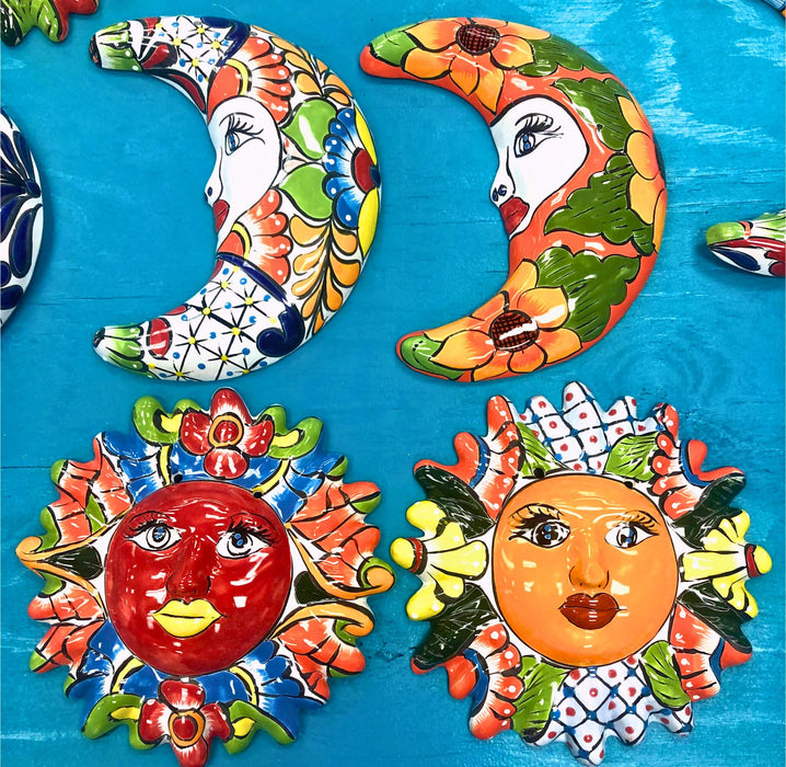 <FONT COLOR="RED">JUST IN!!</FONT> 4 Pack Talavera-Style Moon/Sun Wall Decor Only $24.00ea.!!