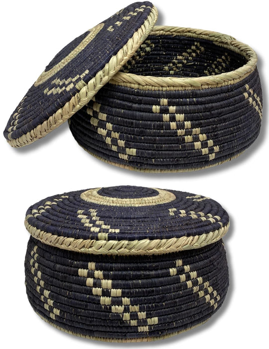 3 - Handwoven Lidded Accent Baskets, Only $12.00 ea!