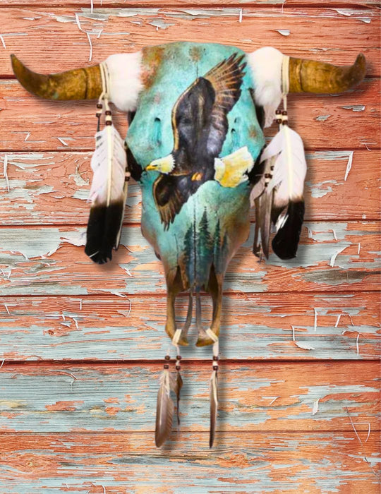 Southwest-Style Cow Skull, Soaring Eagle 1