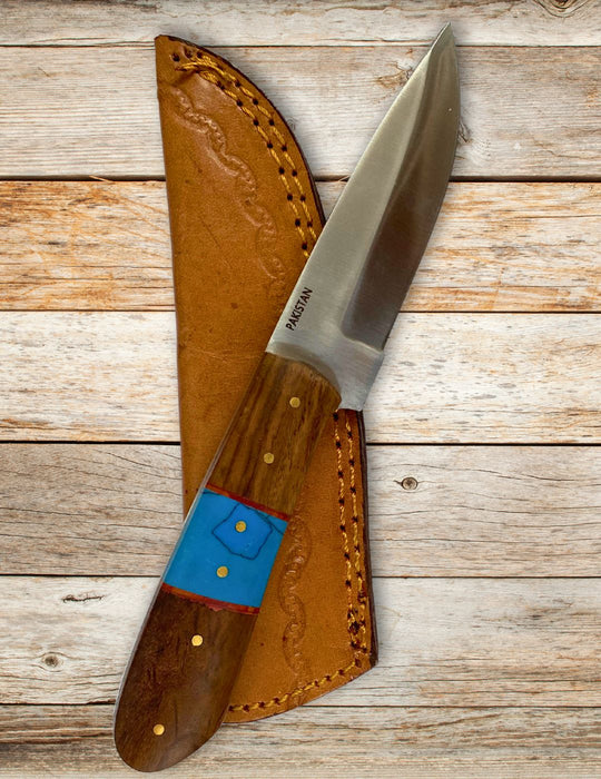 Wood & Turquoise Hunter Knives