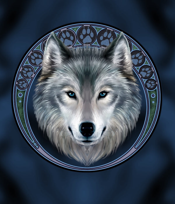 Plush Pictorial Queen-Size Blanket Lunar Wolf — El Paso