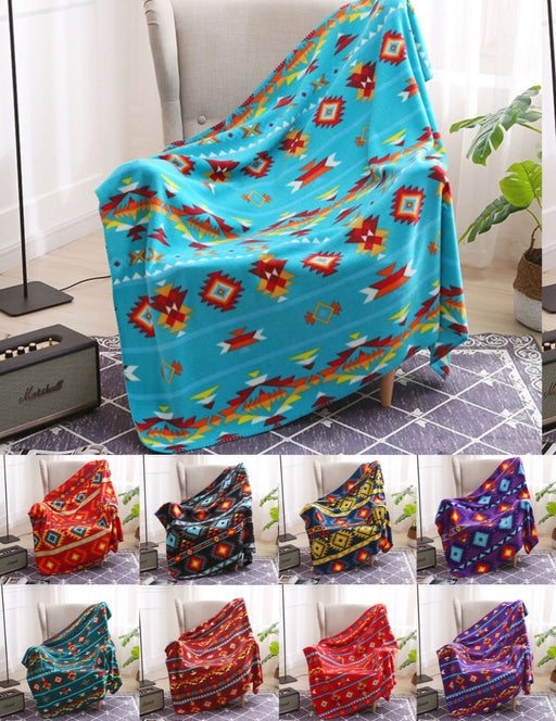 NEW! 12 Pack Southwest Style Polar Fleece Throw Blanket Bonanza, Wholesale $6.25ea!!