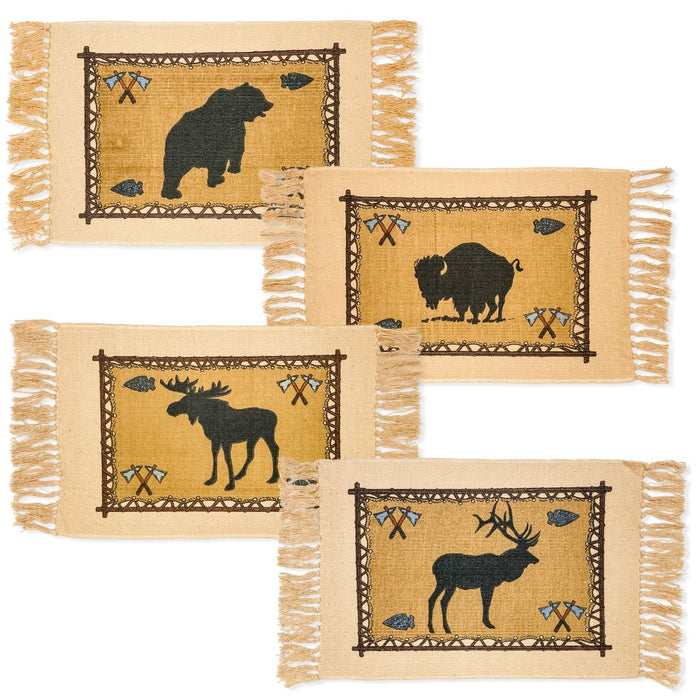 24 pack assorted Wildlife Cotton Stencil Table Mats.
