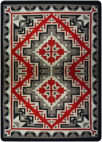 Handwoven wool Trading Post Rug in intricate design #602, size 6' x 9'