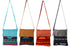 Woven panel messenger style bags with flap top. Shipped in assorted colors and designs.